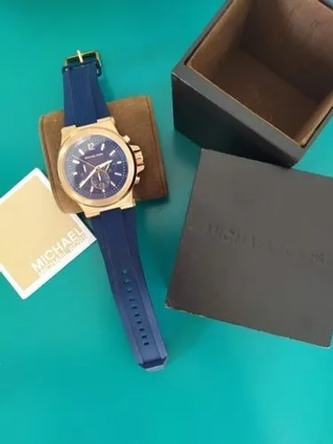 Relógio Michael Kors Dylan Azul 48mm Caixa Cobre - 100% Original