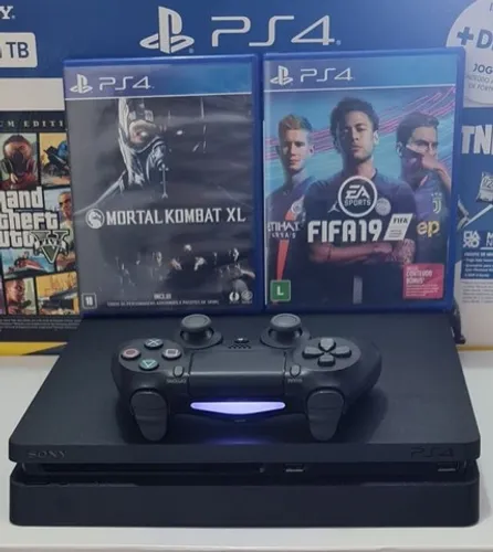 PS4 Slim 500GB + GARANTIA e Jogo de Brinde. Temos Loja Física!