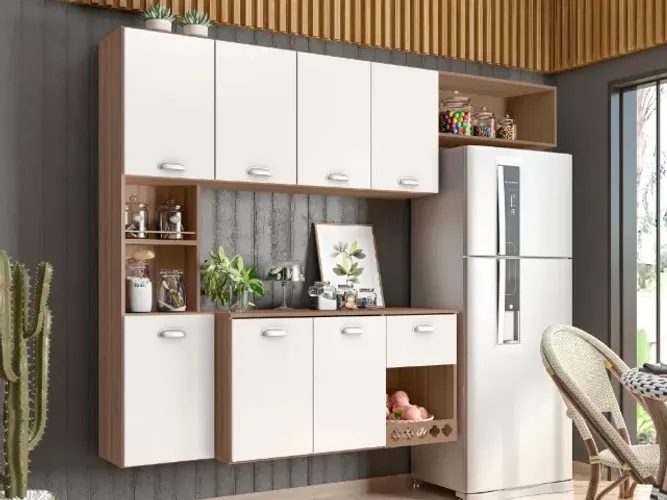 Cozinha Suspensa Mila Cinamomo/Off White Até 12x - Frete Grátis