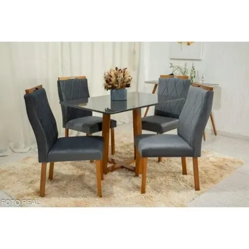 Mesa de Jantar Pedro 120x80 com 4 cadeiras !! Rf6228m