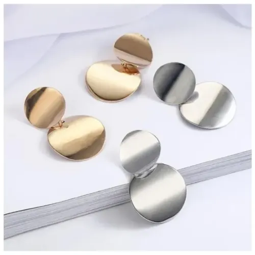Brincos de Metal Resistente em Formato Circular Redondo