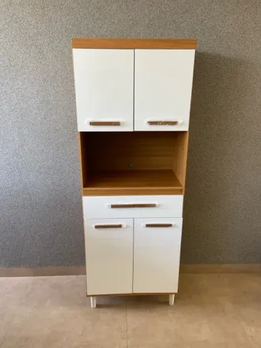 Armário de Cozinha Branco com 2 Portas e 1 Gaveta