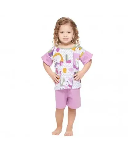 Pijama Curto Blusa e Short - Tamanho 12 meses