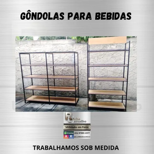 Gôndolas para Bebidas - Estilo Industrial - Sob Encomenda. Orçamos sob medida.
