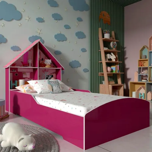0251572.Cama Infantil Casinha 90 Pinck Ploc Gelius