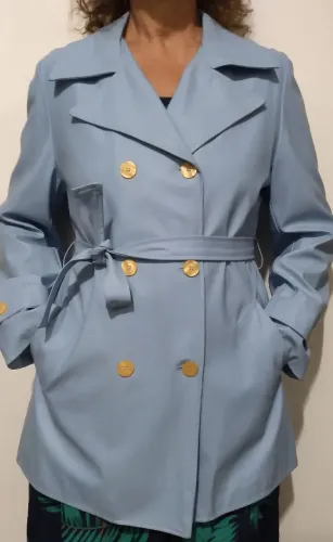 Trench Coat Azul Claro / capa de chuva importado