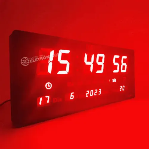 Relógio Digital de Parede com Calendário