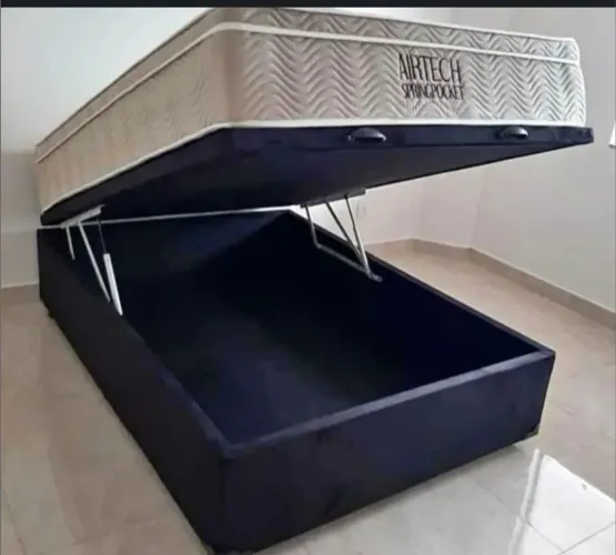 Cama box molas ensacadas c/ baú pronta entrega