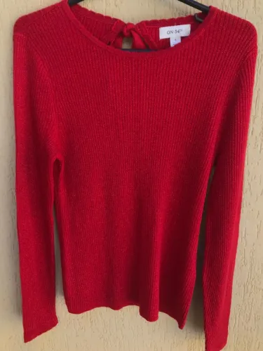 Suéter Vermelho Com Brilho Da Marca On-34 Th