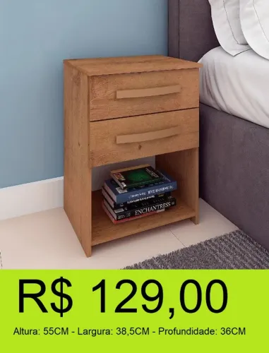Mesa de cabeceira castanho moderna