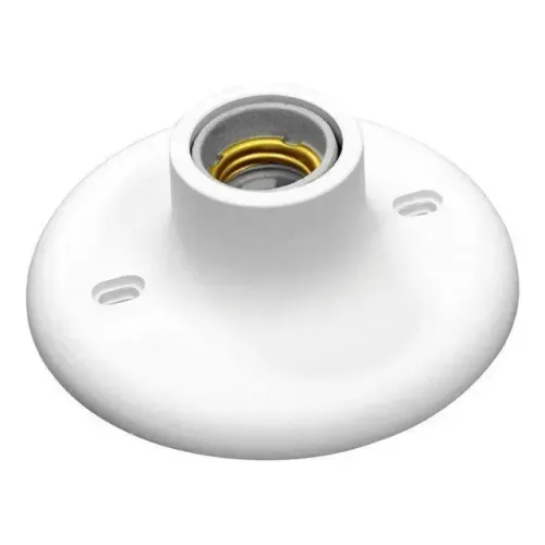Plafon Porcelana E27 com Soquete  Branco Taschibra