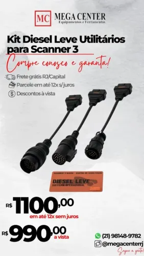 Kit Diesel Leve Utilitários Scanner 3 - Frete Grátis!