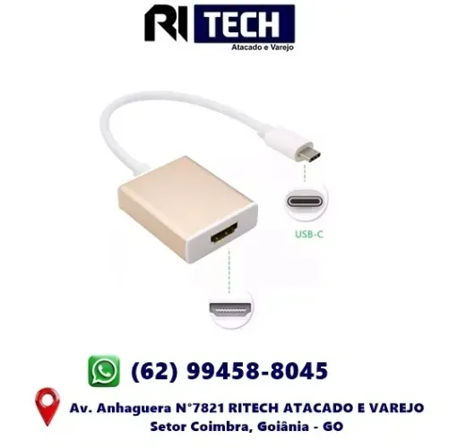 Adaptador Conversor Usb Type C Para Hdmi - Audio E Vídeo