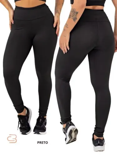 Calça legging cós alto tecido suplex