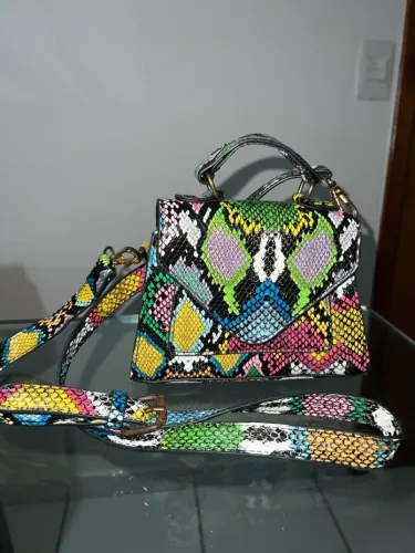 Bolsa Mini Couro de Cobra Colorida