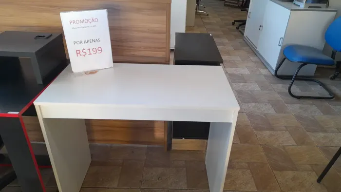 Mesa reta 85x44 branca 