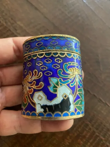 Caixa Decorativa Cloisonné Azul