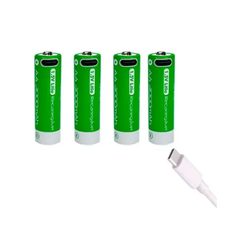 Kit C/ 4 Pilhas Flexgold Recarregáveis AA 1.5V 3000 mAh - AC3149