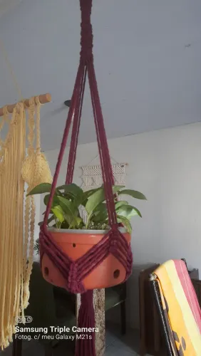 Suporte para plantas em macrame primavera