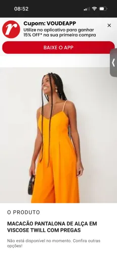 Macacão Laranja Pantalona Com Alça Trançada