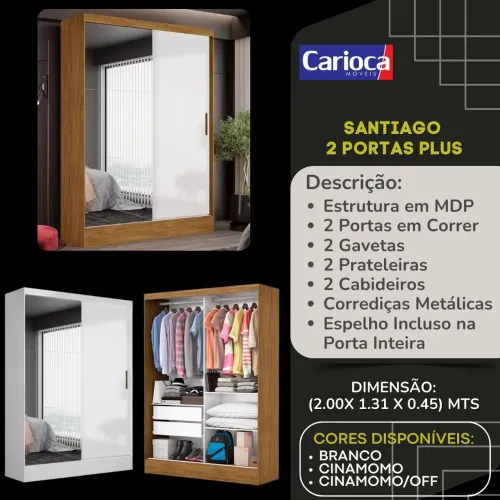 Guarda roupa de solteiro portas de correr