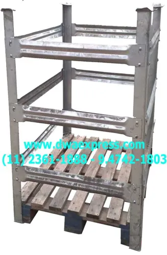 Rack de Metal empilhável desmontável usado 100x120x175 (11)9.4730-9331