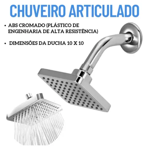 Ducha Chuveiro Quadrado Aquecedor Gás E Solar Flatt Cromado _ CS213