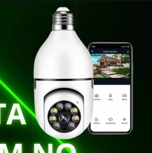 Camera Ip Inteligente Lampada Panoramica App Yoosee Wifi Espiã Giratoria 360º 