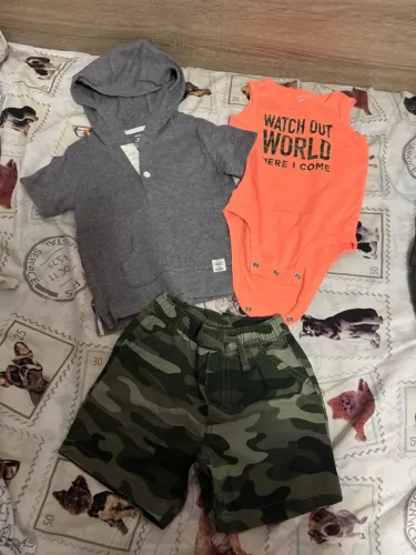 Conjunto Carter's Shorts Camuflado e Regata Watch Out World