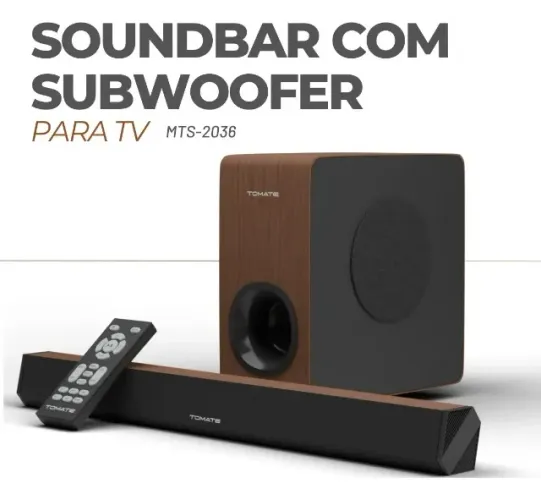 Soundbar Para Tv Com Subwoofer Bluetooth 125W Tomate MTS-2036