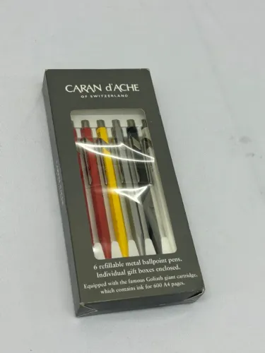 Conjunto de Seis Canetas Esferográficas Caran d?Ache 849 - Suíça