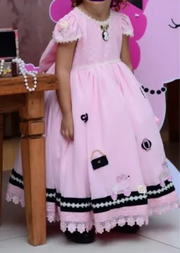 Vestido tema Paris TAM 2/3 anos