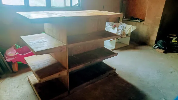 Expositor gôndola de madeira (Linda!)