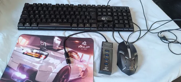 Kit mobilador RGB kit teclado, mouse, Mousepad e adaptador 