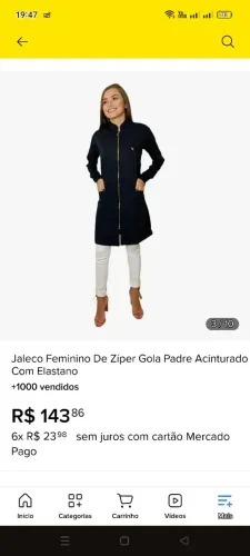Jaleco usado uma vez