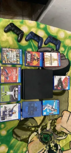 Ps4 slim 1 tera e jogos