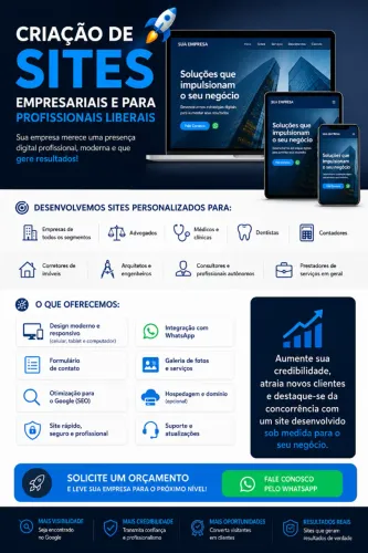 Criação de site profissional e para empresas
