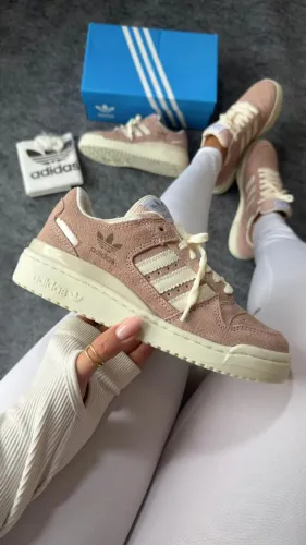 Tenis Adidas fórum low Couro Rose pérola 