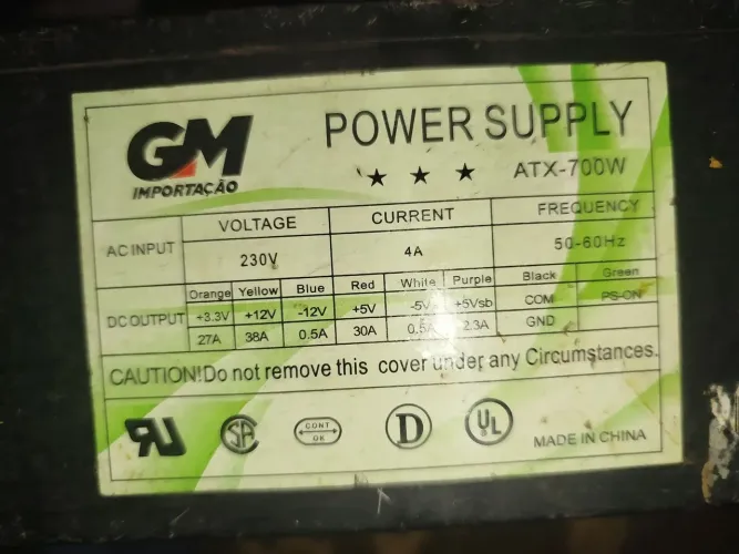 Fonte 700W atx GM