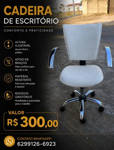 Cadeira escritório - salão R$ 300,00