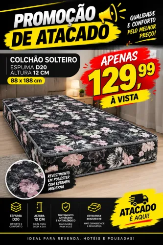 COLCHÃO SOLTEIRO D20 88X188X12CM