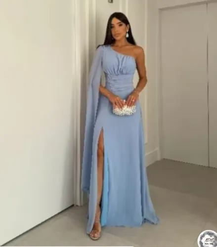 Vestido de festa azul serenety 