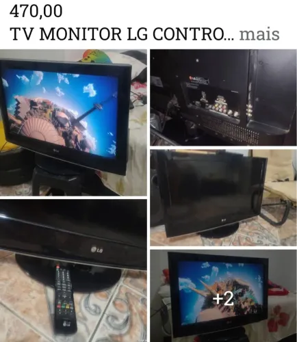 470,00 MONITOR TV LG 32 CONTROLE .PERFEITO ESTADO.