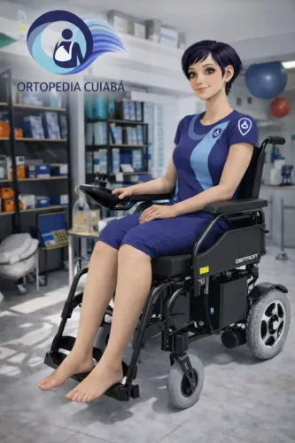 Cadeira de roda motorizada.