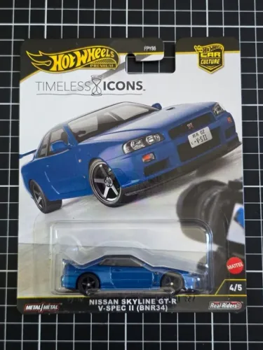 Nissan Skyline GT-R V-SPEC R34 Azul - Hot Wheels Premium