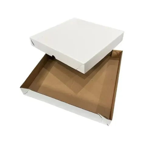 10 Caixas para 100 salgados e doces - Tampa e fundo - Papelão branco e Kraft