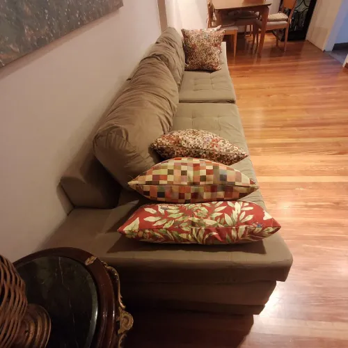 Sofá modular em suede 2,80m (2 módulos de 1,40m)
