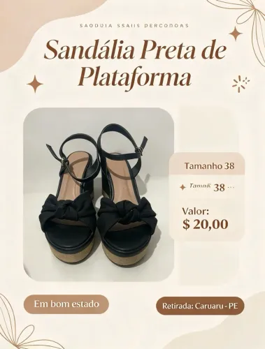 sandália preta 