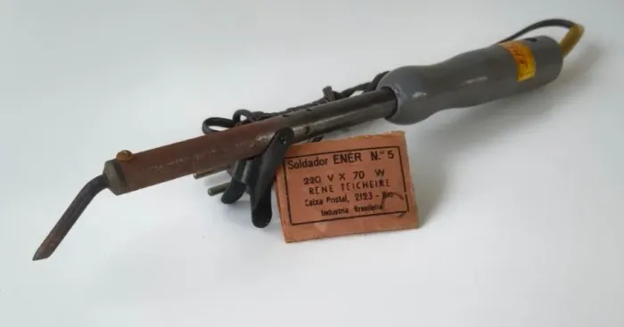 Ferro de Solda Antigo, ENER Nº5, Vintage Industrial Colecionável