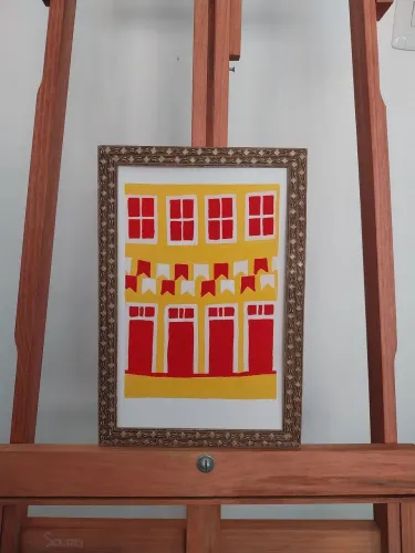 Quadro pintado à mão. Decoração